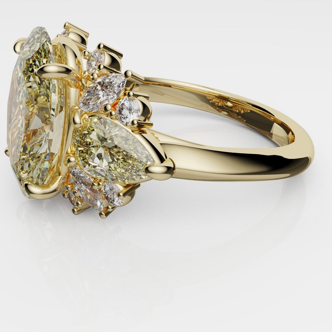 6ct Oval Yellow Diamond Engagement Ring
