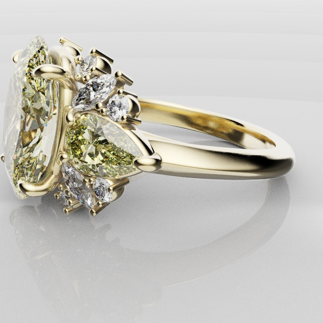 6ct Oval Yellow Diamond Engagement Ring