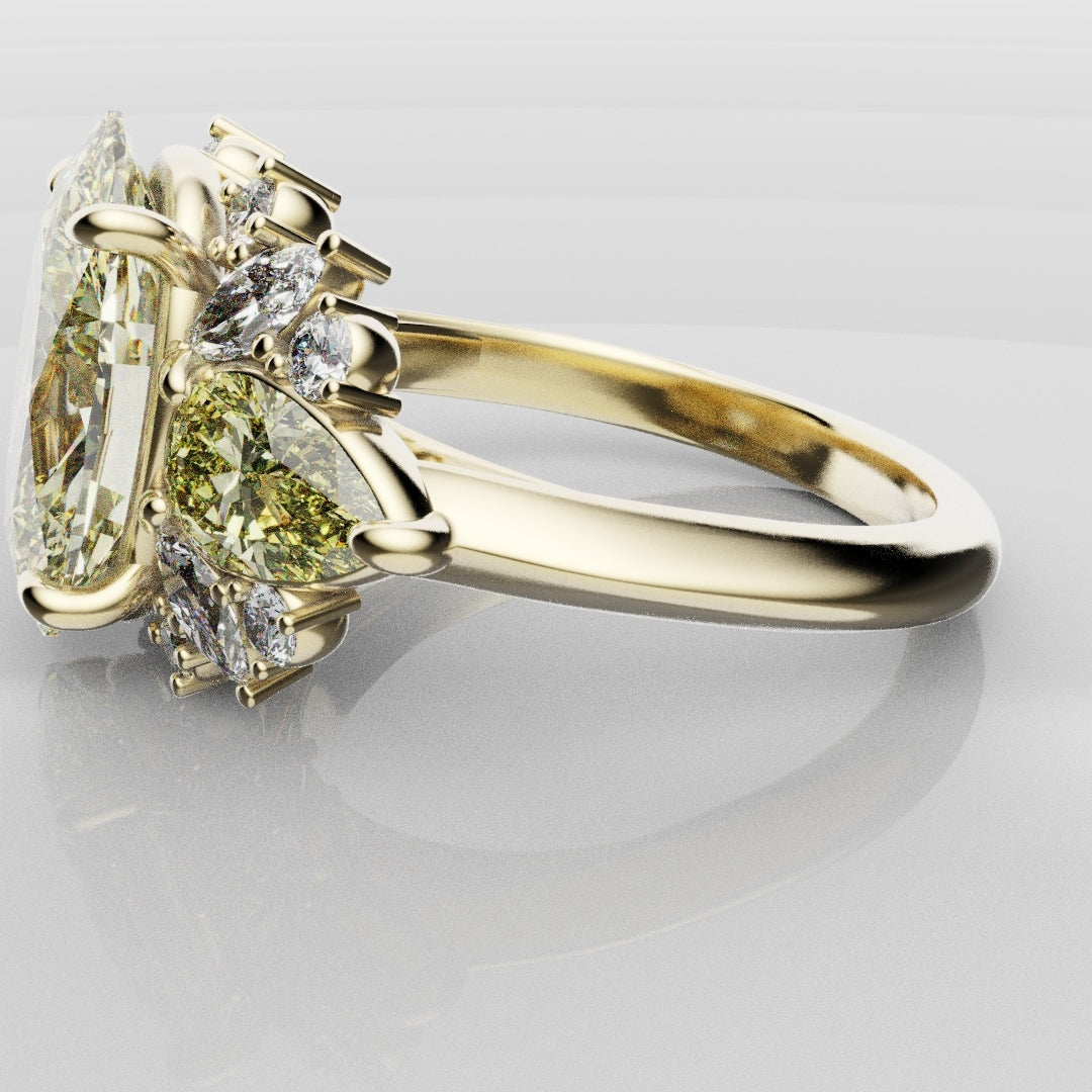 6ct Oval Yellow Diamond Engagement Ring