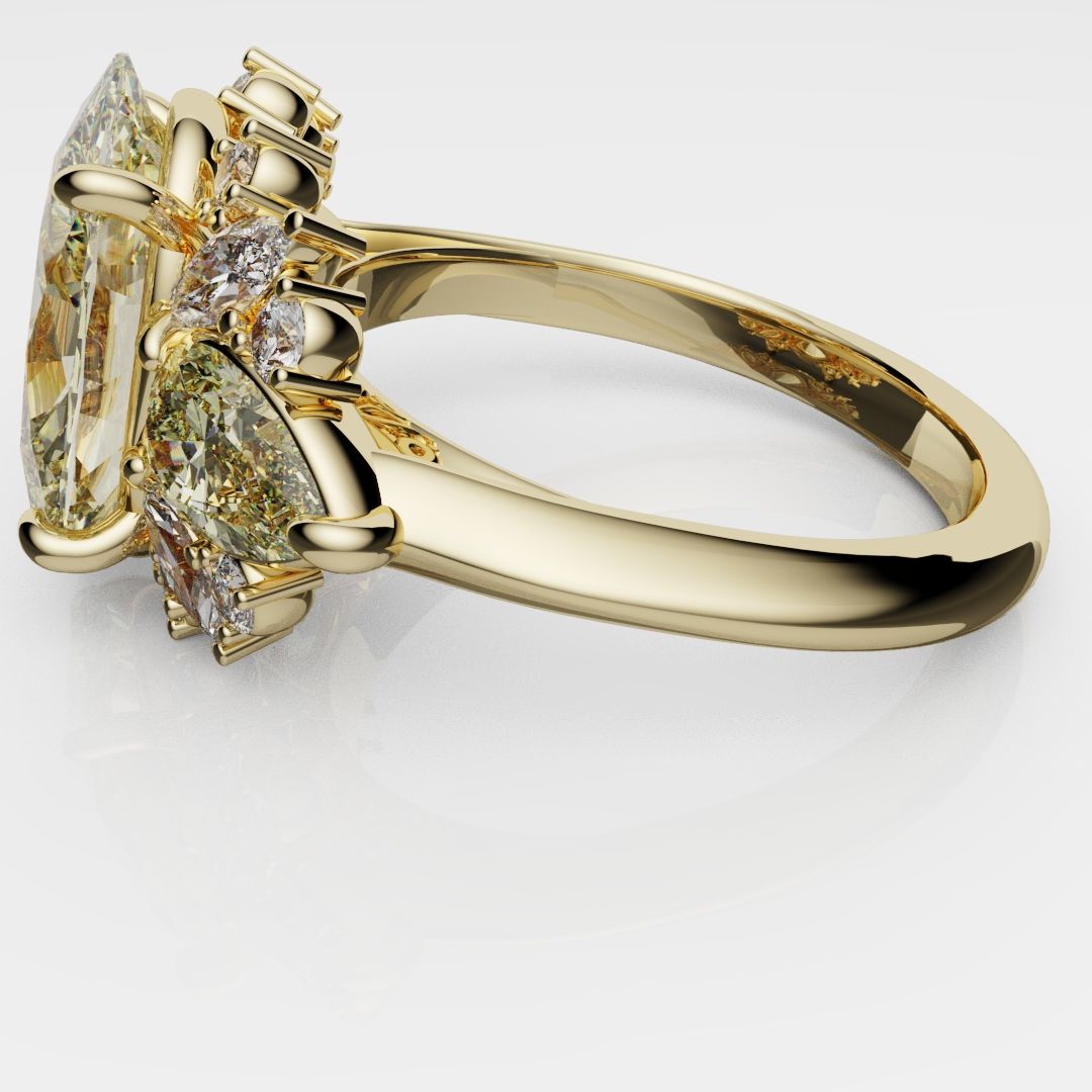 6ct Oval Yellow Diamond Engagement Ring
