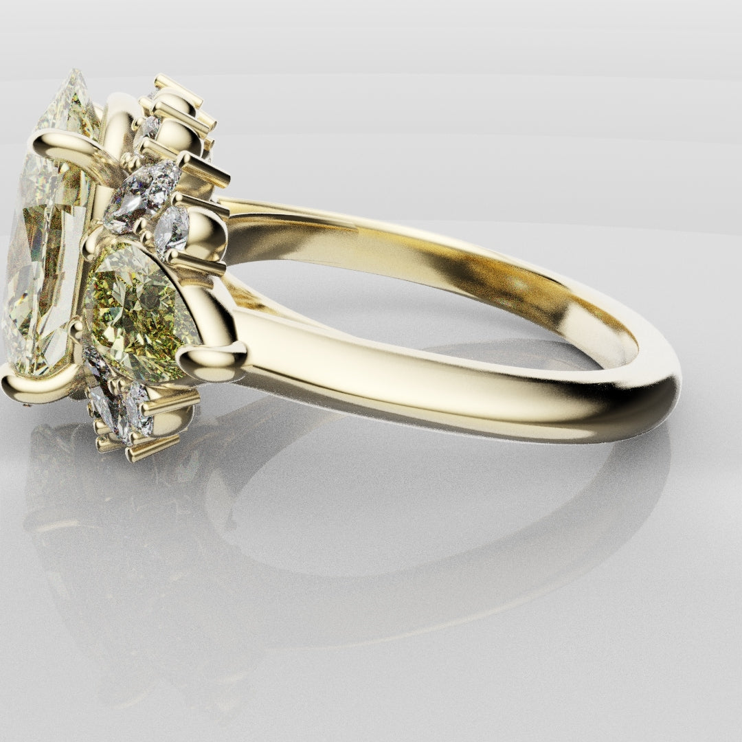 6ct Oval Yellow Diamond Engagement Ring