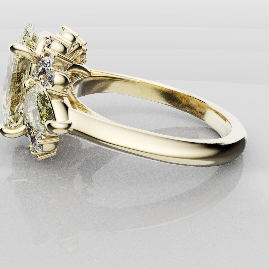 6ct Oval Yellow Diamond Engagement Ring
