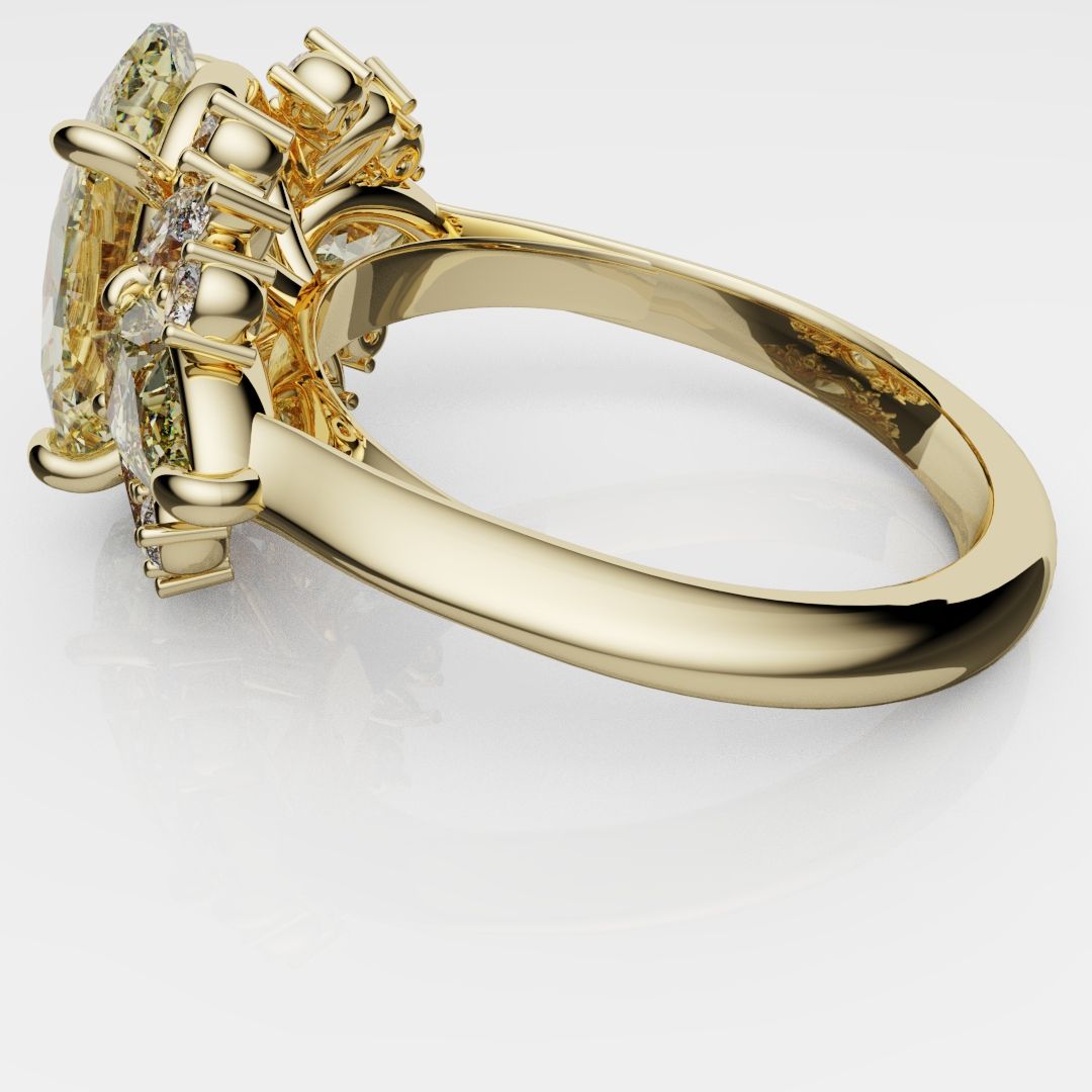 6ct Oval Yellow Diamond Engagement Ring