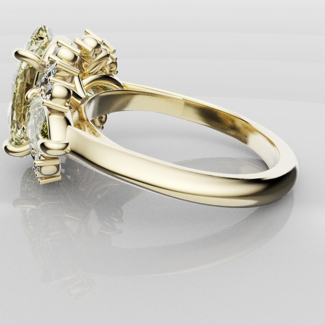 6ct Oval Yellow Diamond Engagement Ring