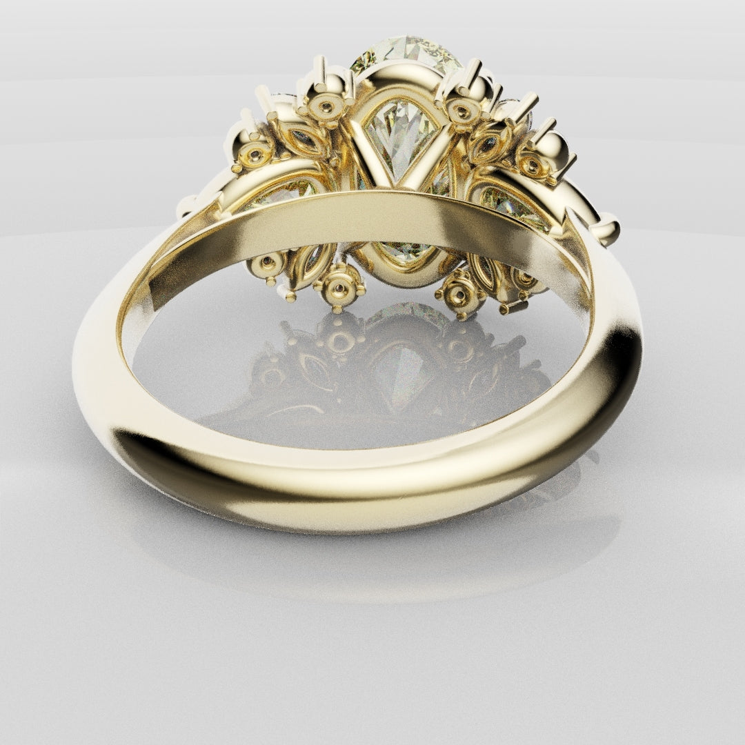 6ct Oval Yellow Diamond Engagement Ring