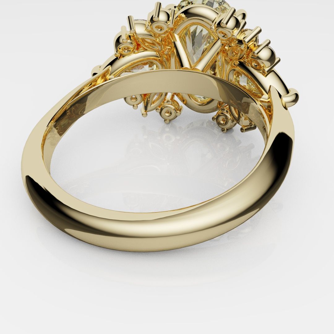 6ct Oval Yellow Diamond Engagement Ring