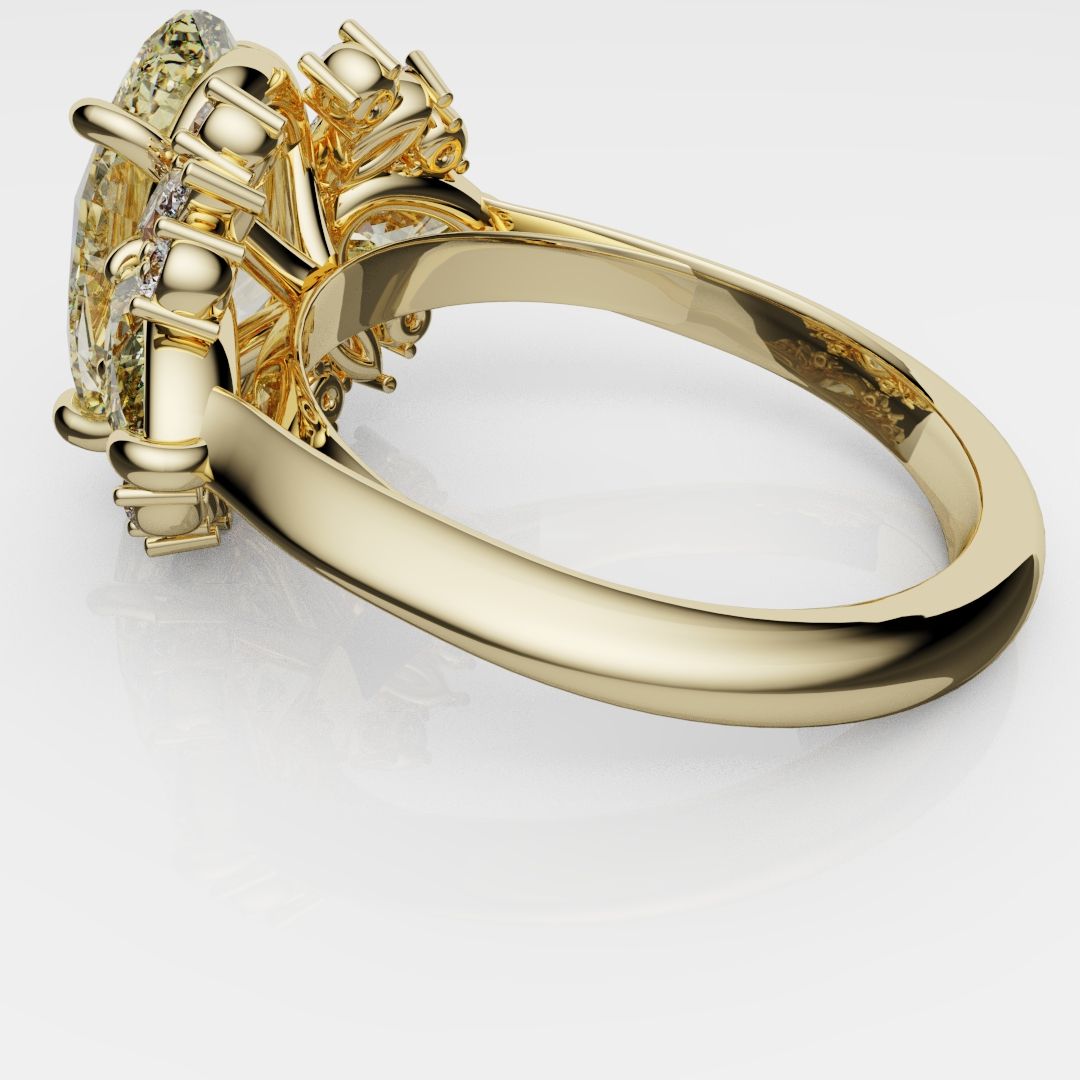 6ct Oval Yellow Diamond Engagement Ring