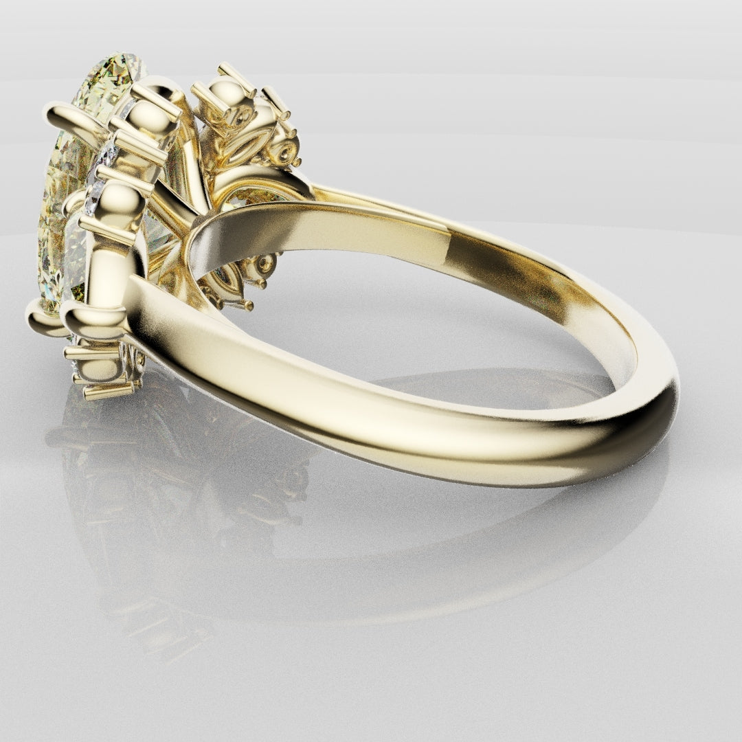 6ct Oval Yellow Diamond Engagement Ring