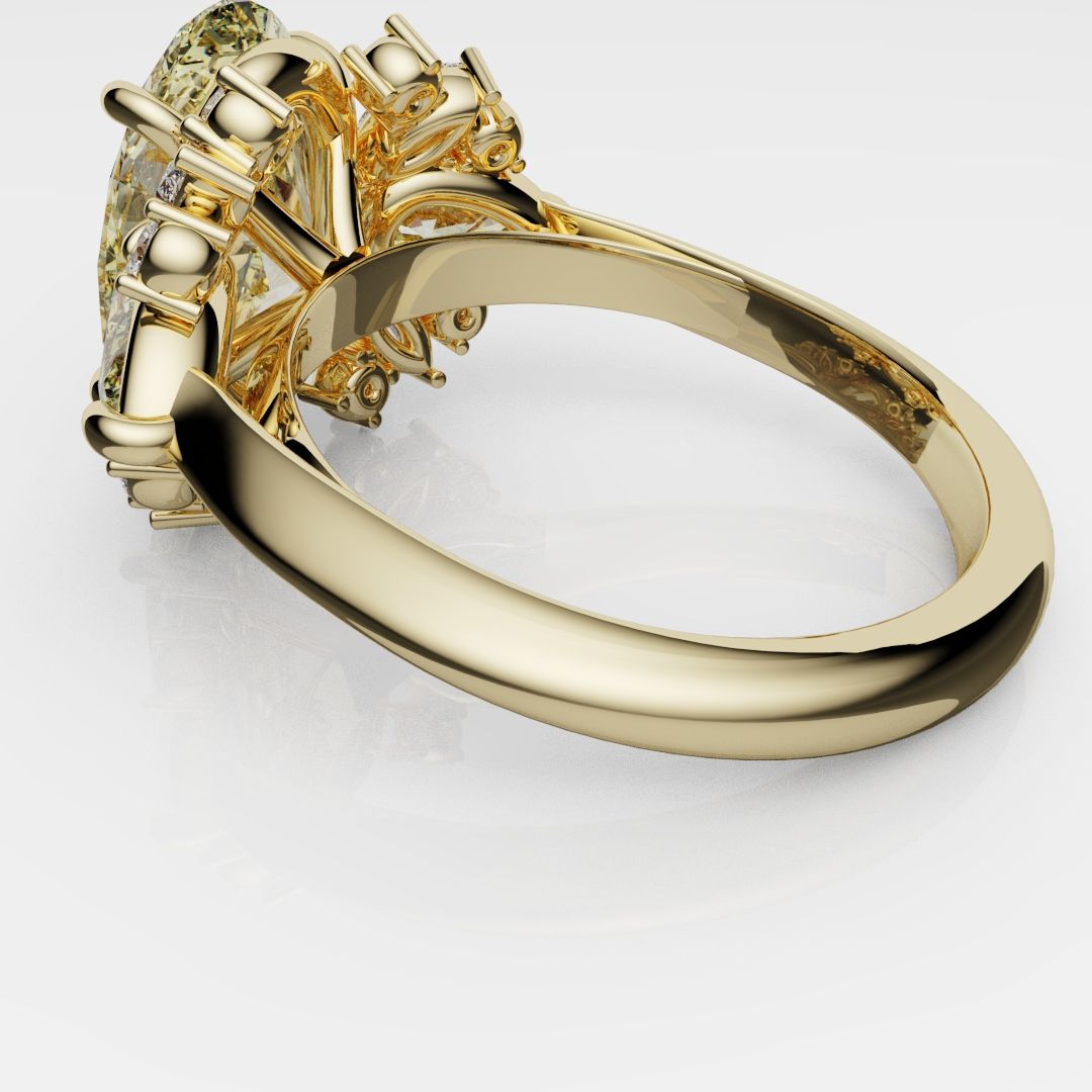 6ct Oval Yellow Diamond Engagement Ring
