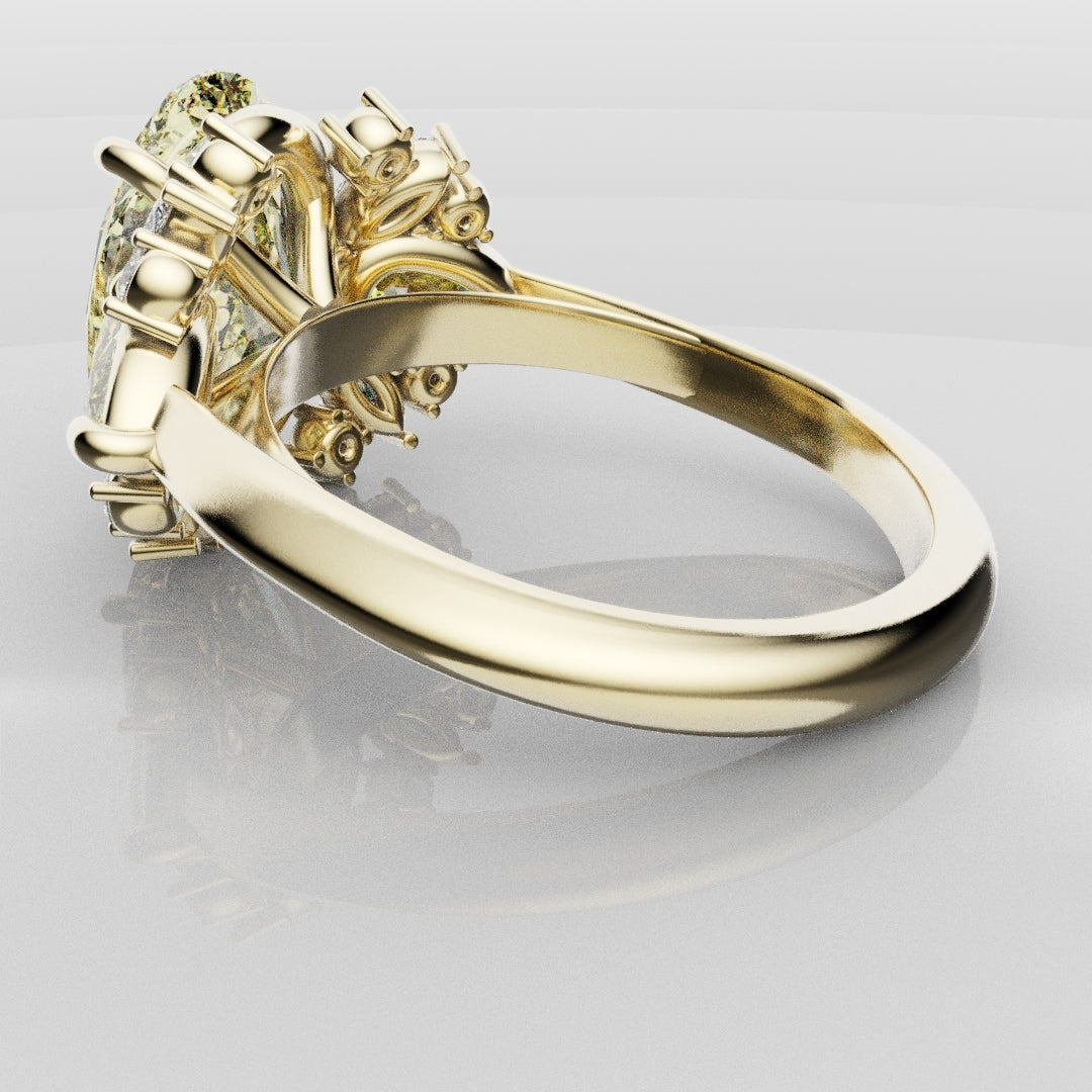 6ct Oval Yellow Diamond Engagement Ring
