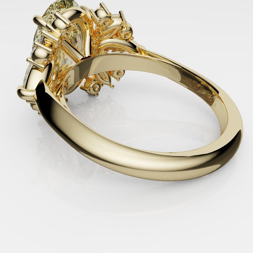 6ct Oval Yellow Diamond Engagement Ring