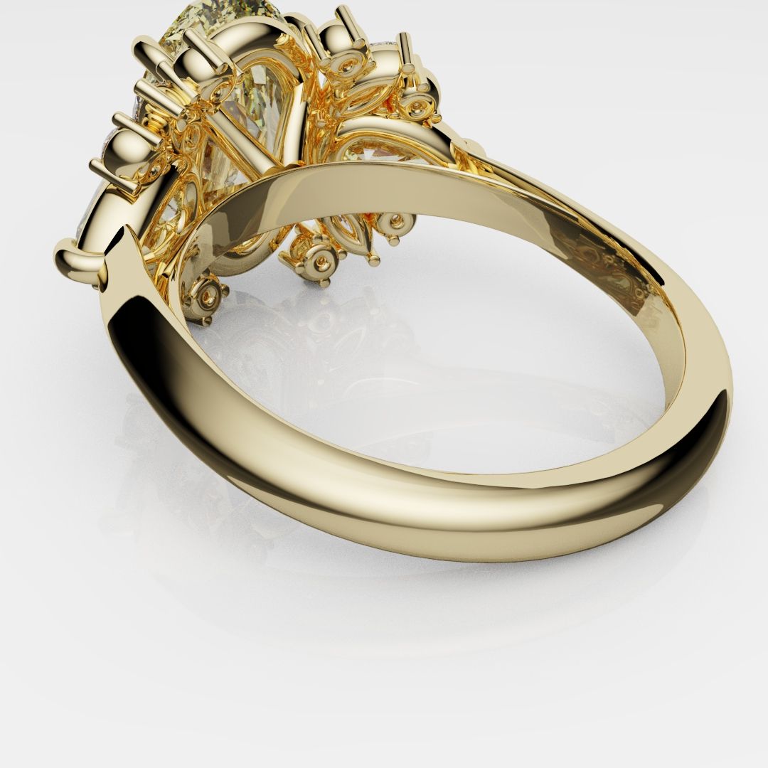 6ct Oval Yellow Diamond Engagement Ring