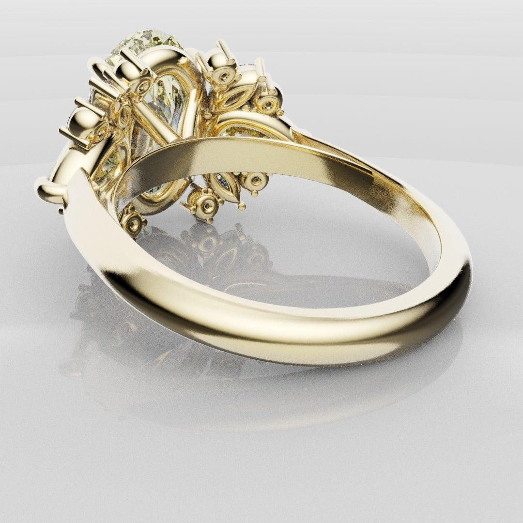 6ct Oval Yellow Diamond Engagement Ring