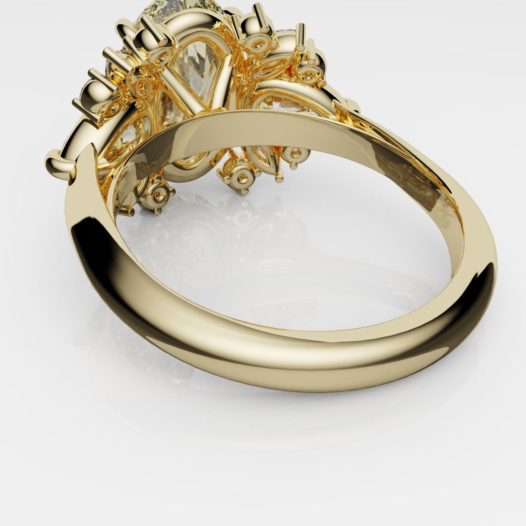 6ct Oval Yellow Diamond Engagement Ring