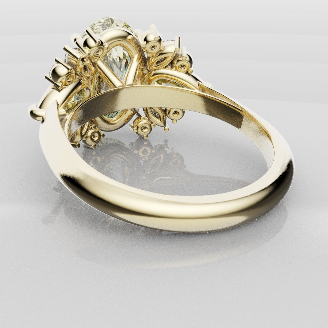 6ct Oval Yellow Diamond Engagement Ring