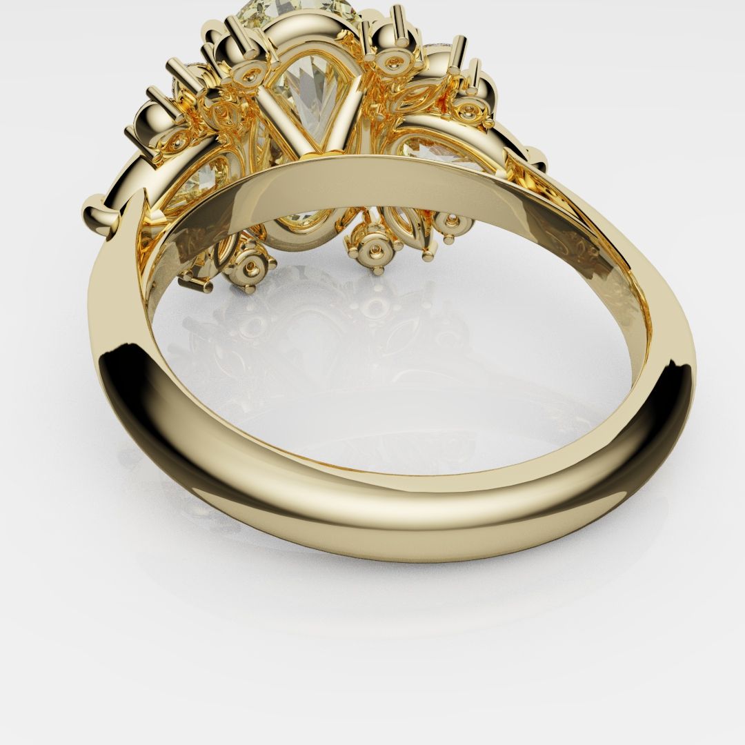 6ct Oval Yellow Diamond Engagement Ring