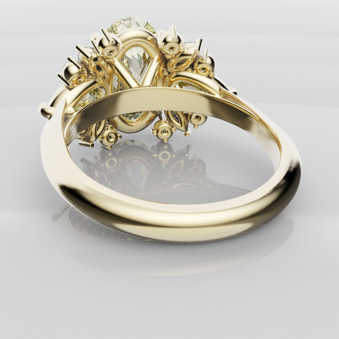 6ct Oval Yellow Diamond Engagement Ring