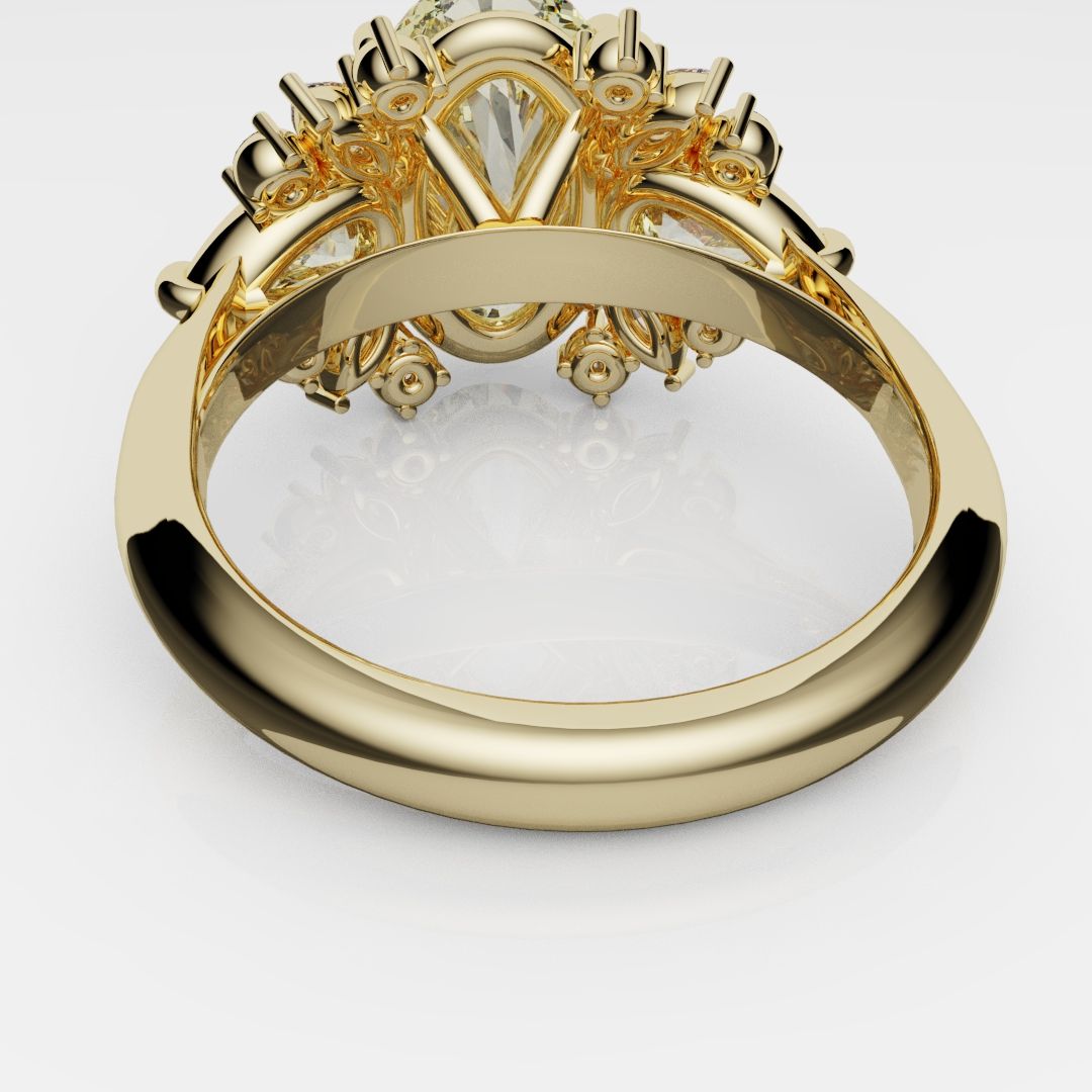 6ct Oval Yellow Diamond Engagement Ring
