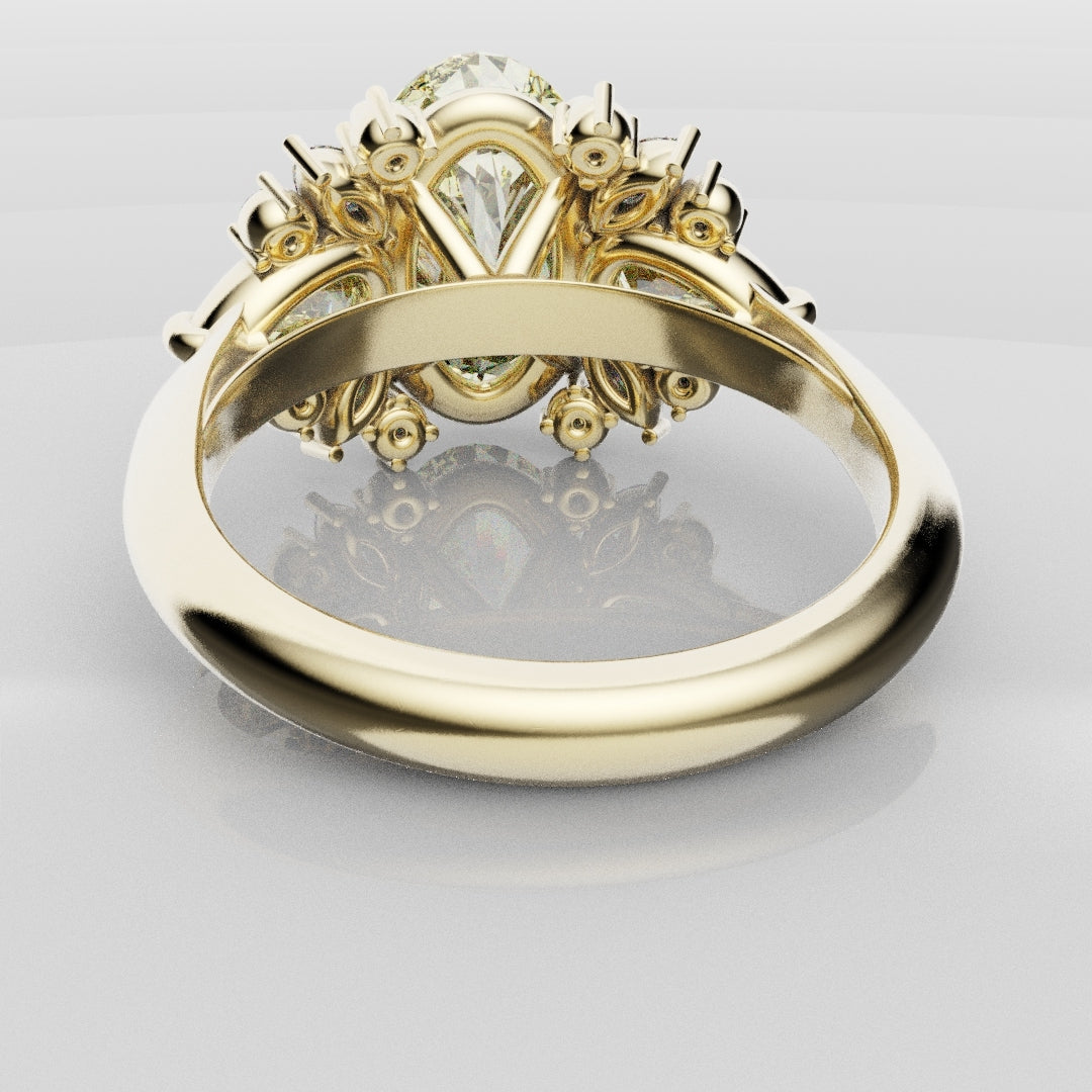 6ct Oval Yellow Diamond Engagement Ring