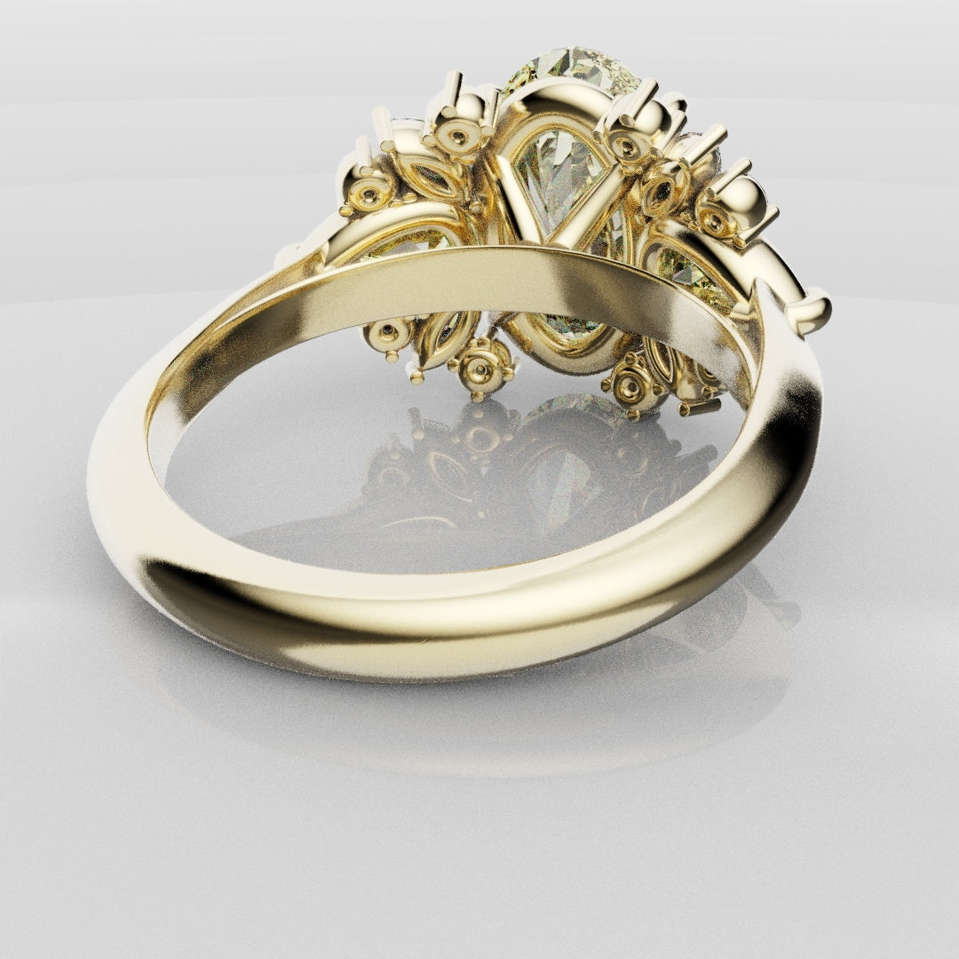 6ct Oval Yellow Diamond Engagement Ring