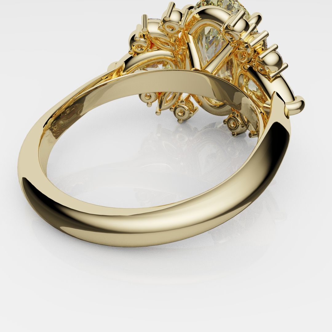 6ct Oval Yellow Diamond Engagement Ring