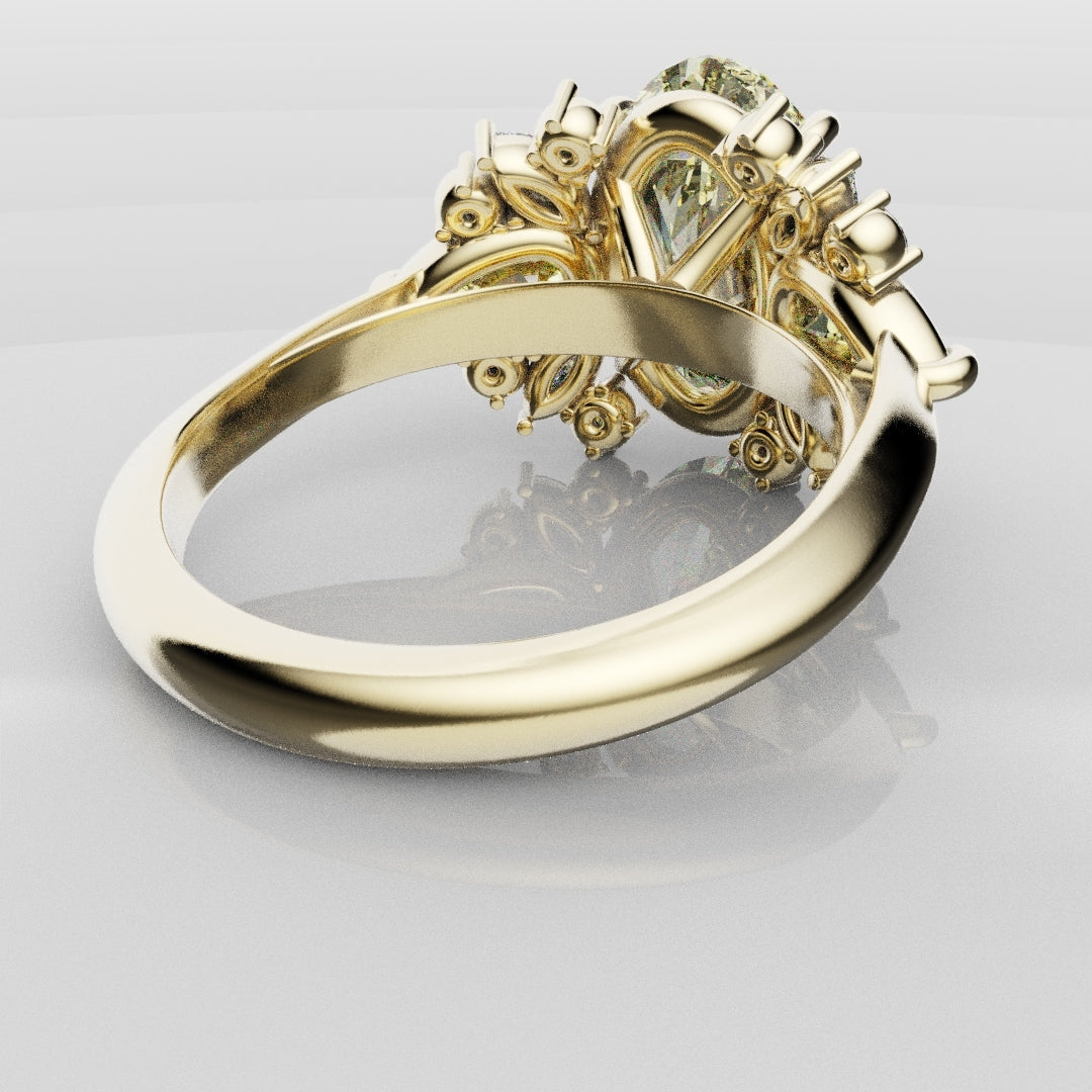 6ct Oval Yellow Diamond Engagement Ring