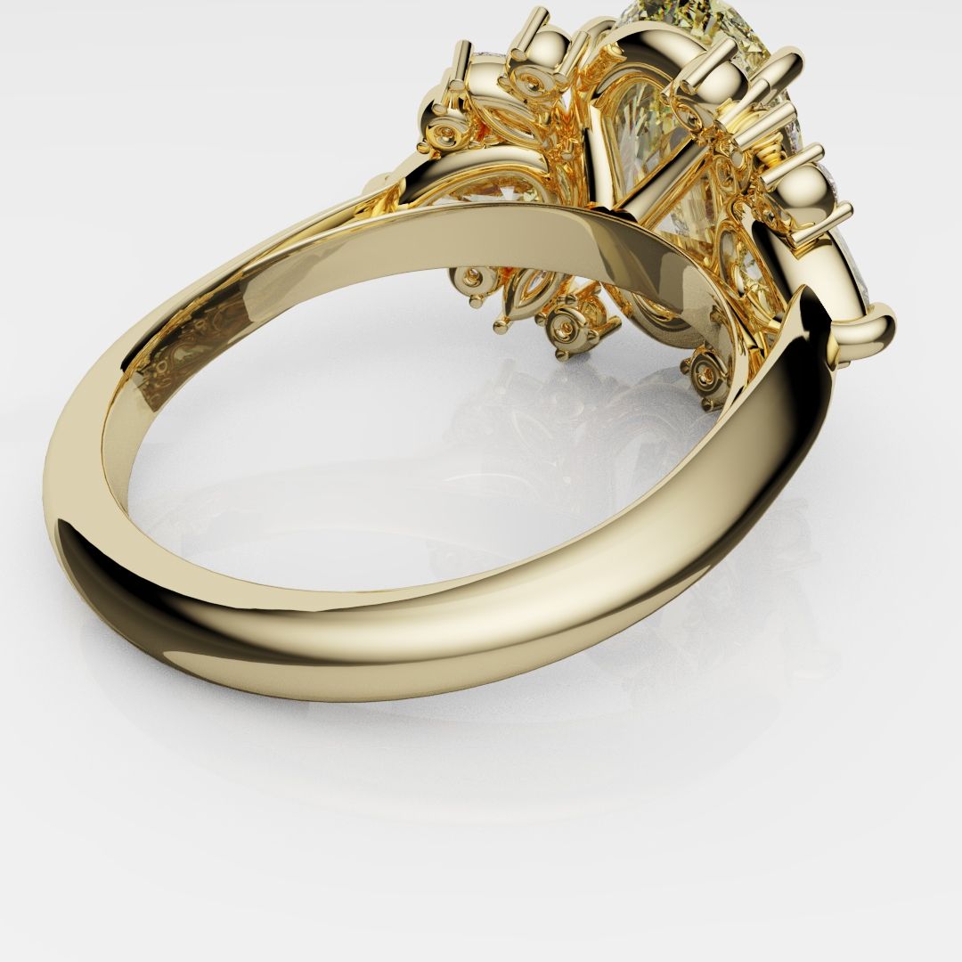 6ct Oval Yellow Diamond Engagement Ring
