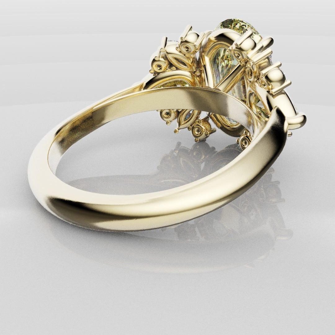 6ct Oval Yellow Diamond Engagement Ring