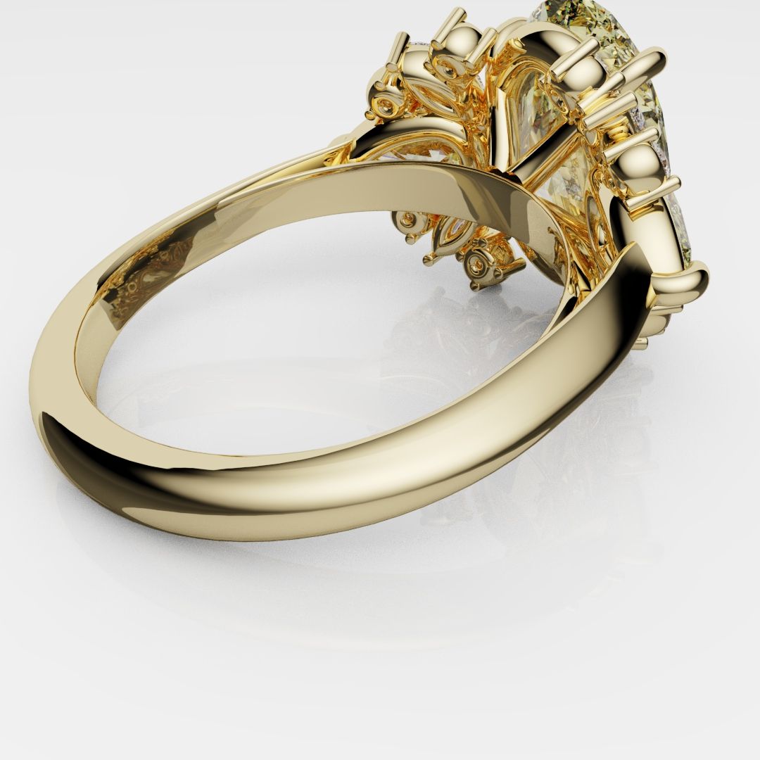 6ct Oval Yellow Diamond Engagement Ring