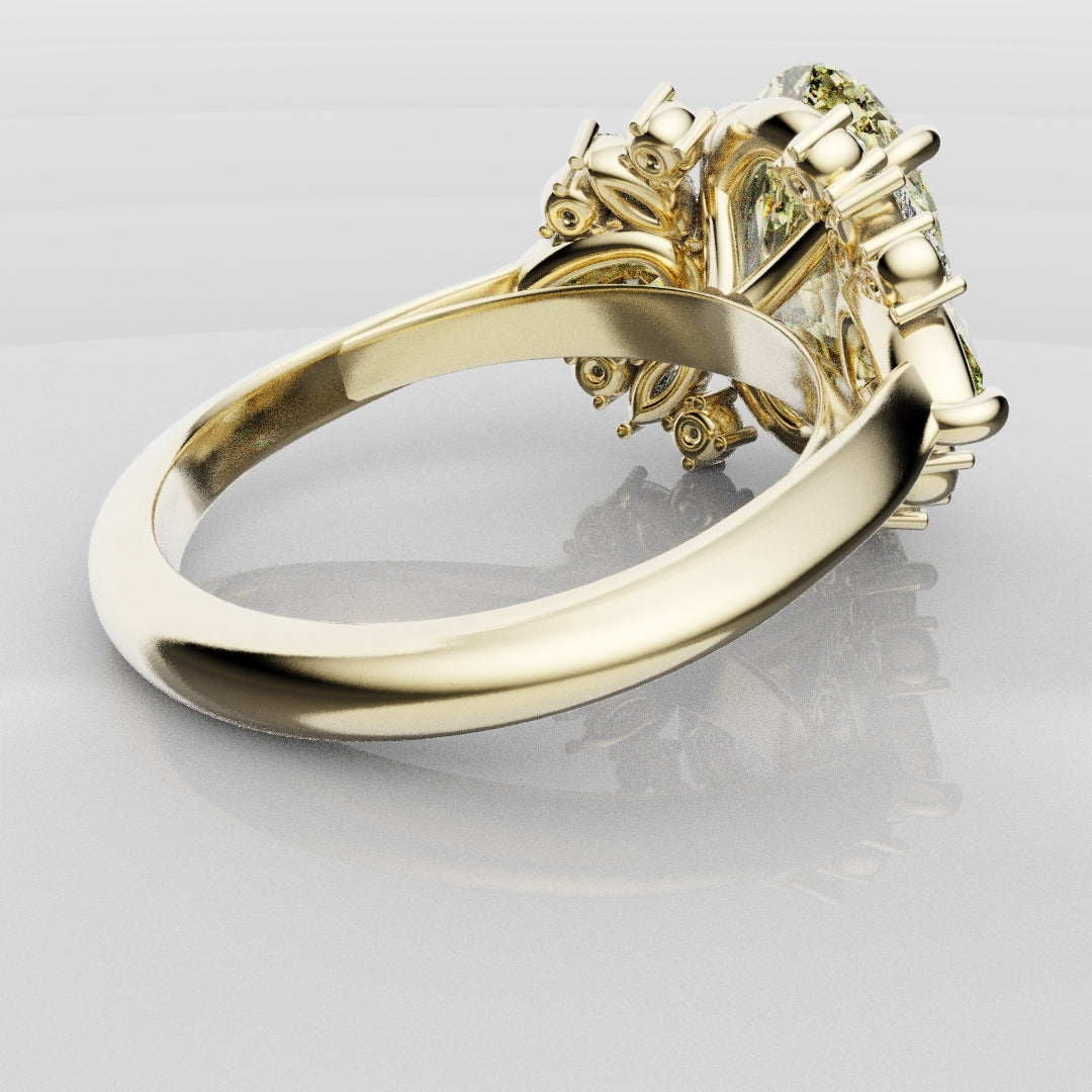 6ct Oval Yellow Diamond Engagement Ring