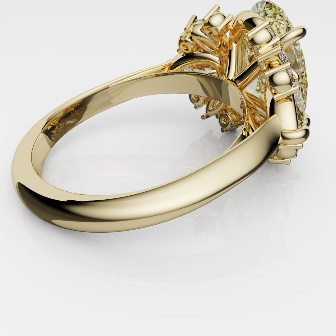 6ct Oval Yellow Diamond Engagement Ring