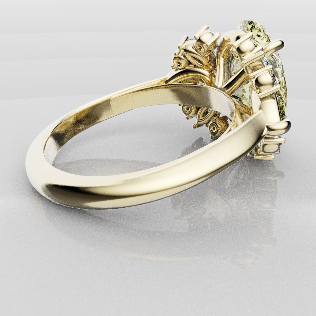 6ct Oval Yellow Diamond Engagement Ring