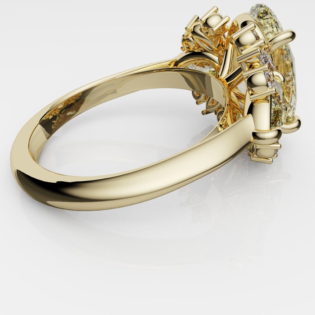6ct Oval Yellow Diamond Engagement Ring
