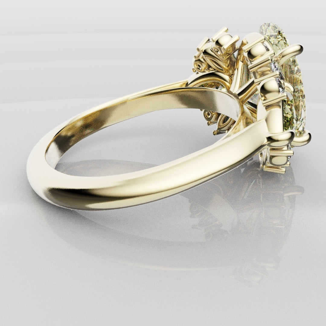 6ct Oval Yellow Diamond Engagement Ring