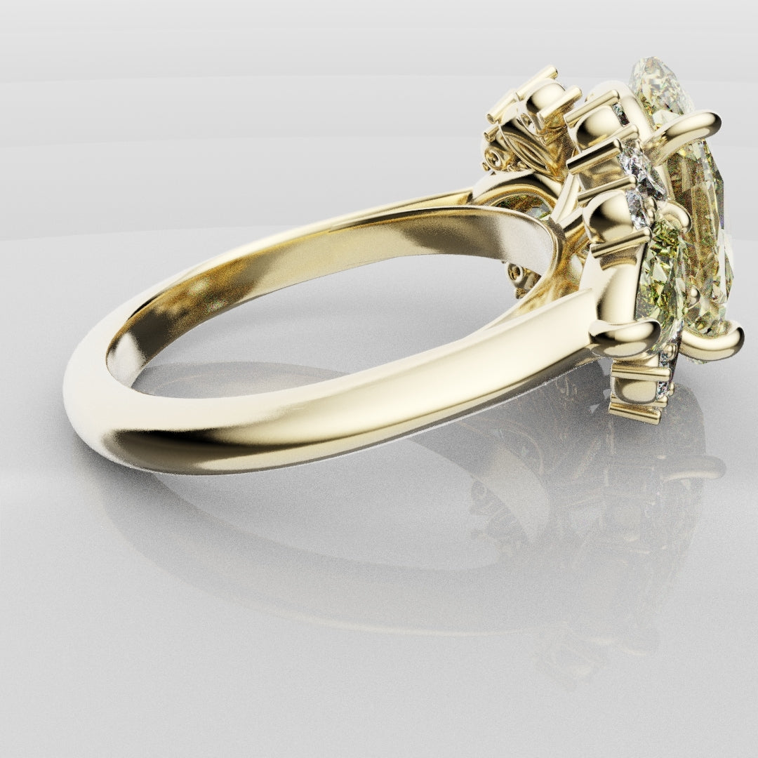 6ct Oval Yellow Diamond Engagement Ring