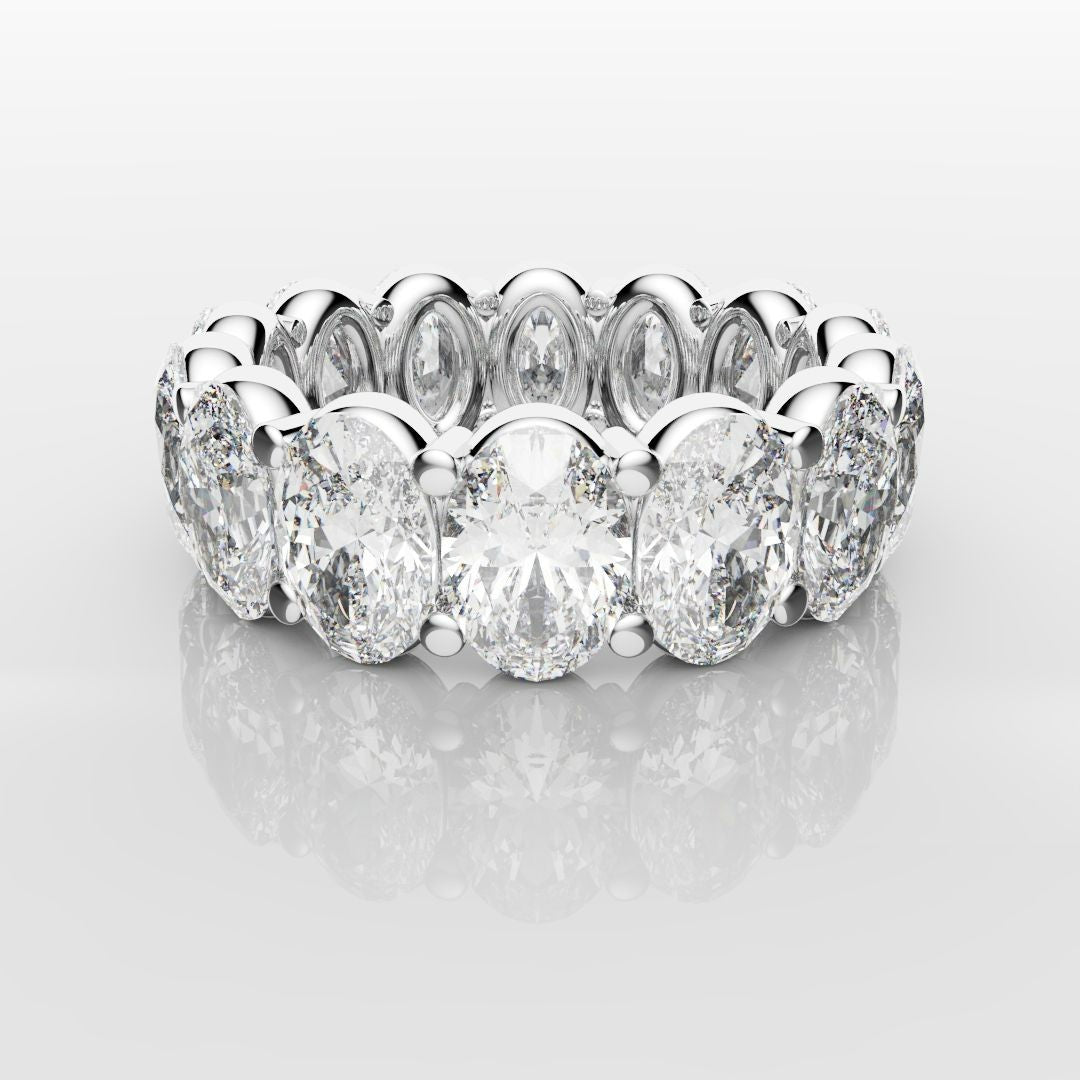 7.5ct Oval Diamond Full Eternity Ring - Platinum