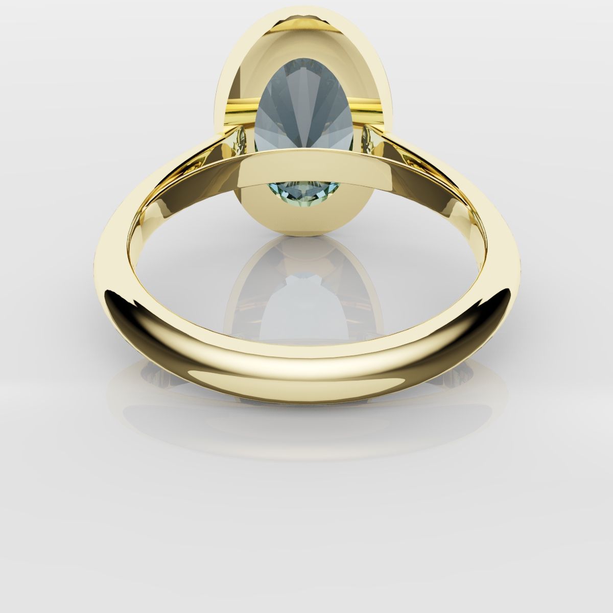 Unique Solitaire Aquamarine Engagement Ring