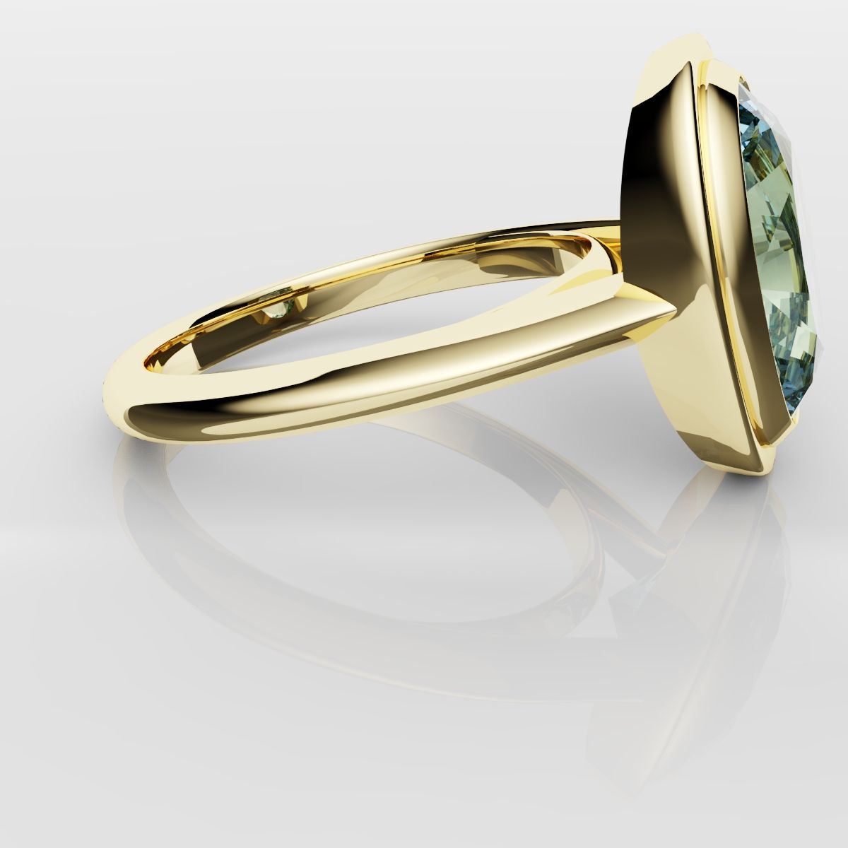 Unique Solitaire Aquamarine Engagement Ring