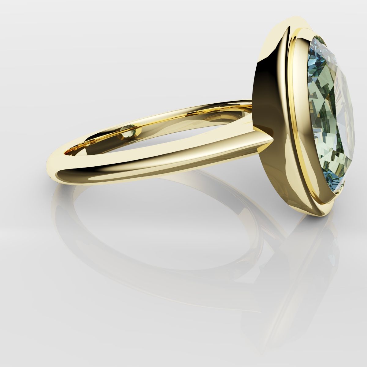 Unique Solitaire Aquamarine Engagement Ring