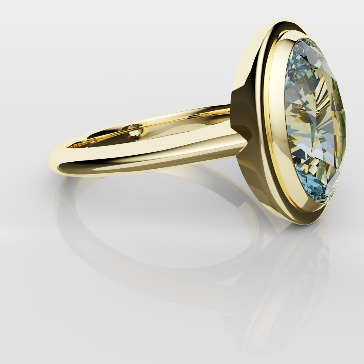 Unique Solitaire Aquamarine Engagement Ring