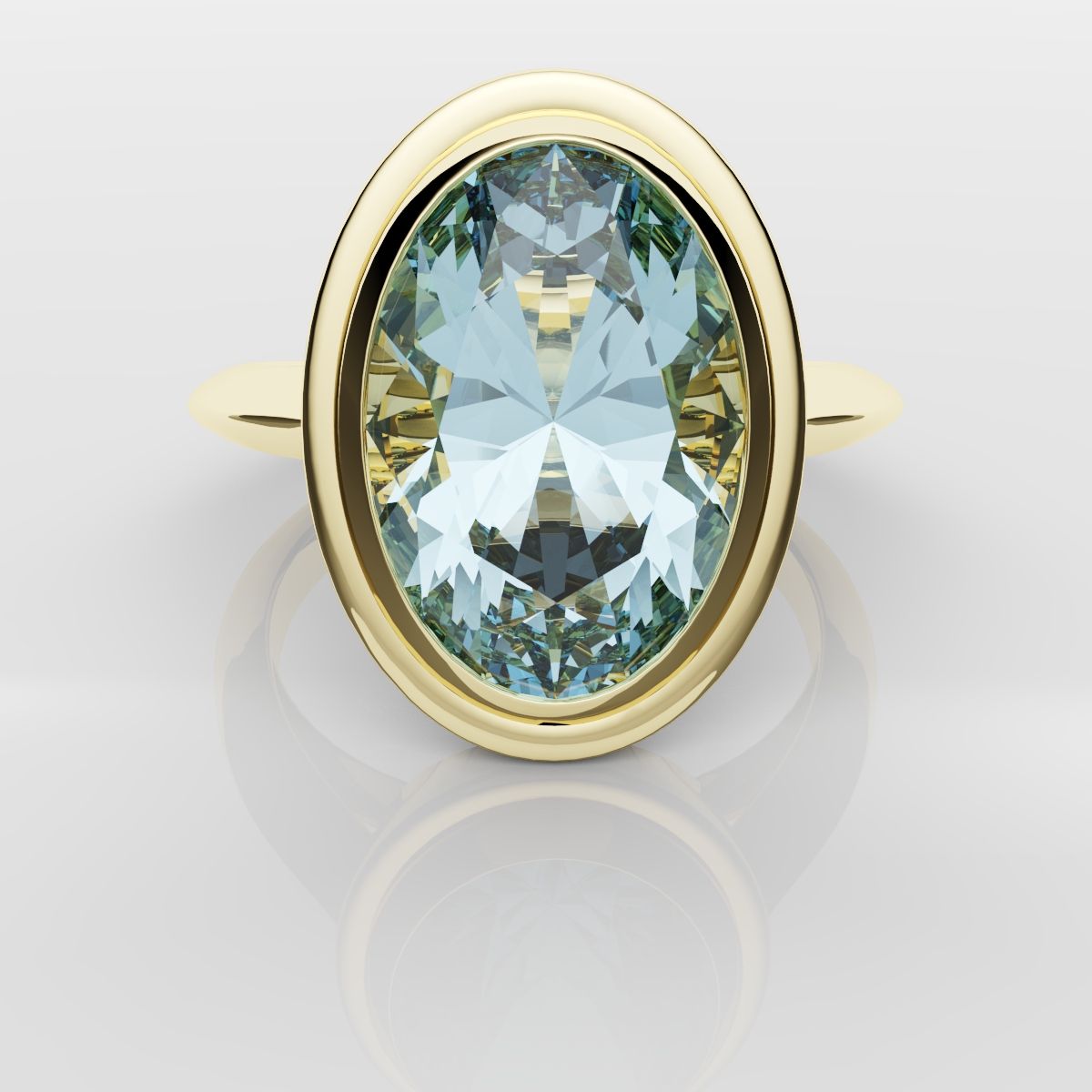 Unique Solitaire Aquamarine Engagement Ring