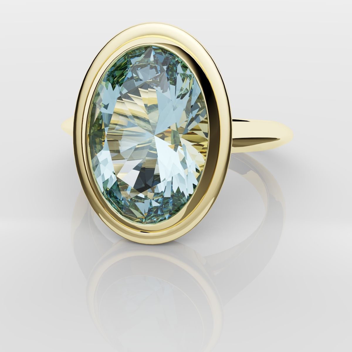 Unique Solitaire Aquamarine Engagement Ring