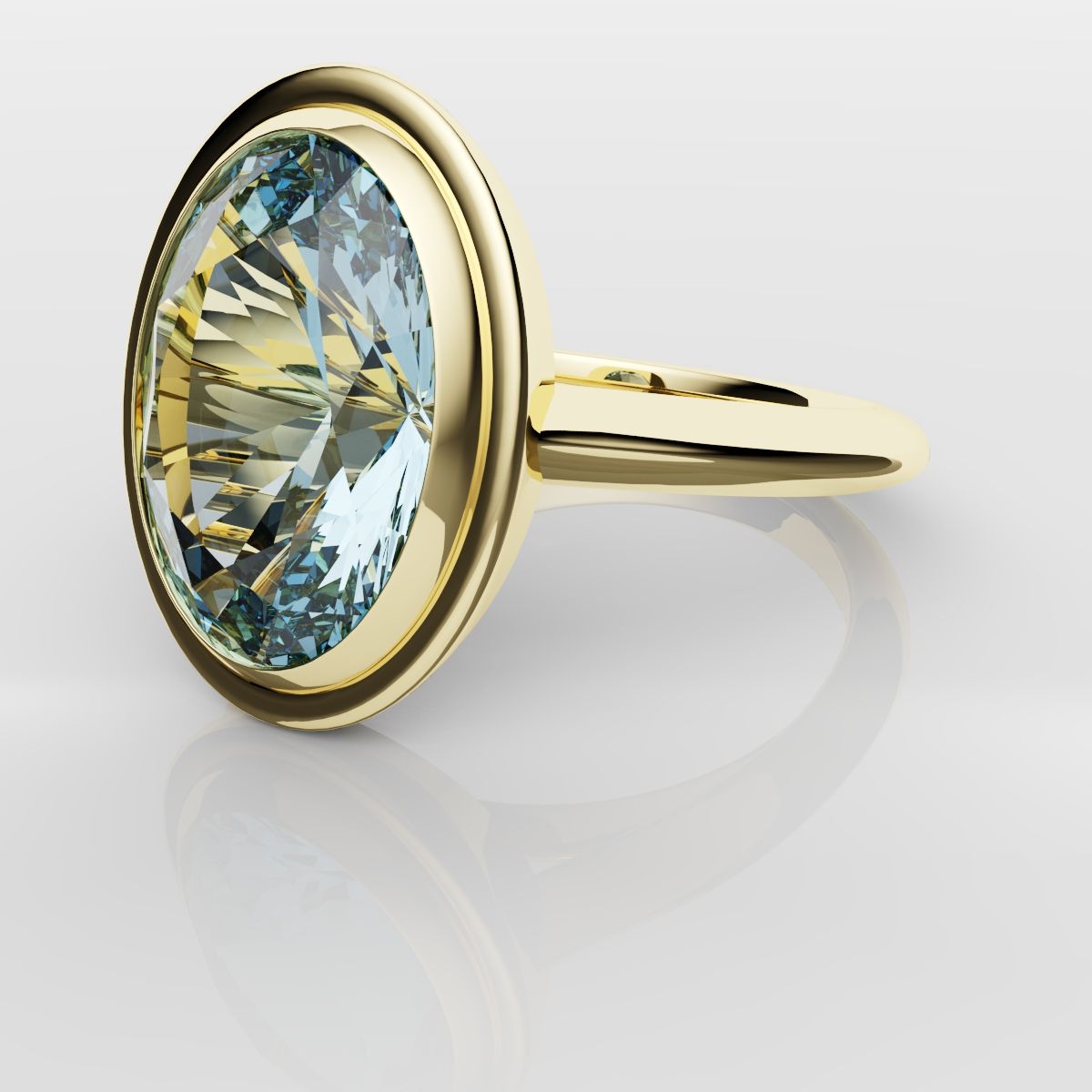 Unique Solitaire Aquamarine Engagement Ring