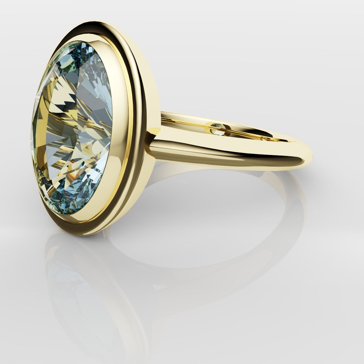 Unique Solitaire Aquamarine Engagement Ring