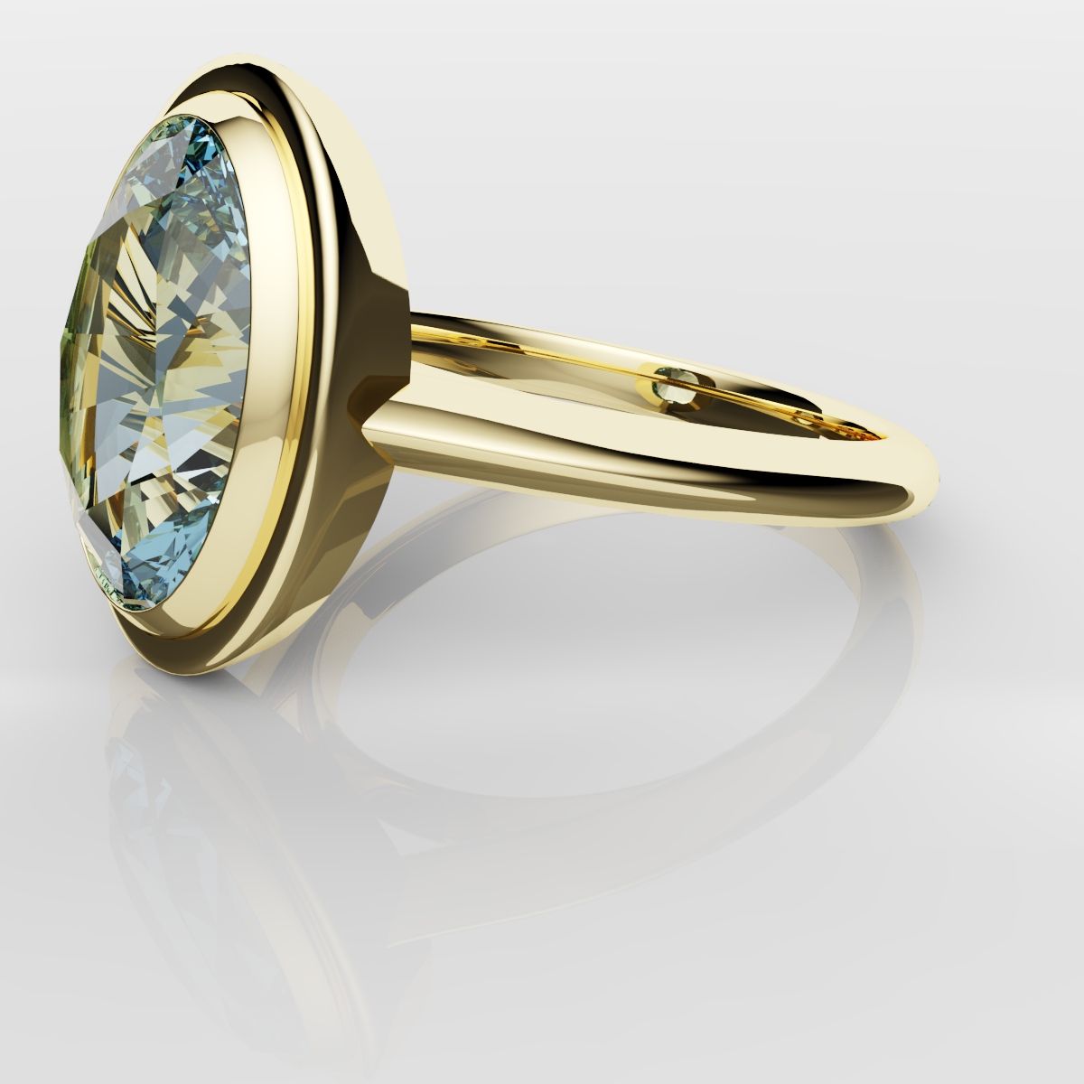 Unique Solitaire Aquamarine Engagement Ring