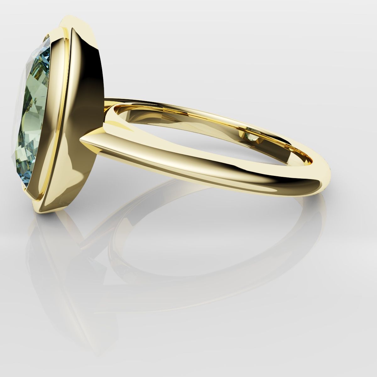 Unique Solitaire Aquamarine Engagement Ring