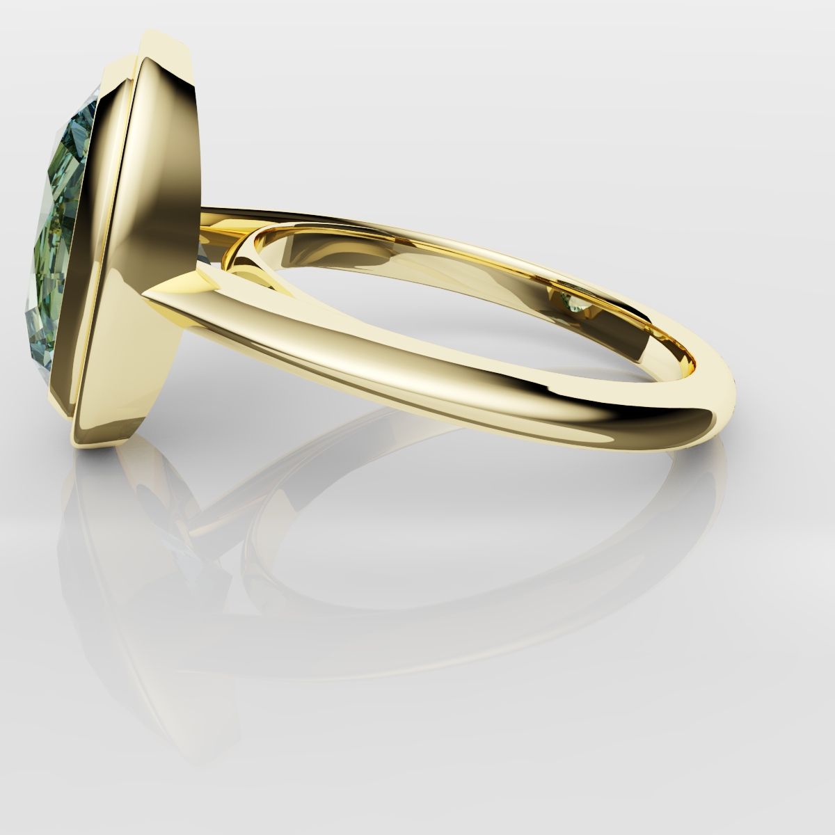 Unique Solitaire Aquamarine Engagement Ring