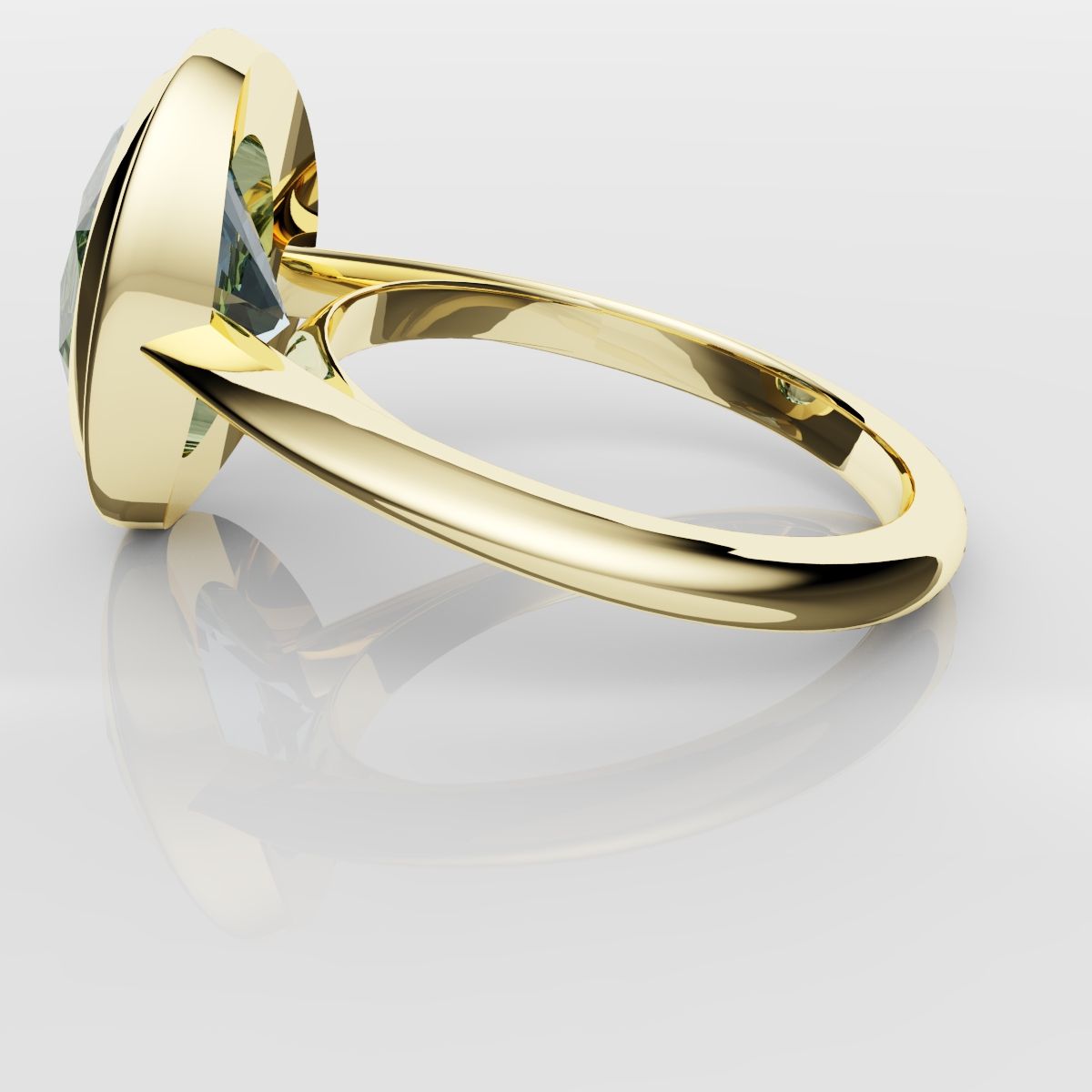 Unique Solitaire Aquamarine Engagement Ring