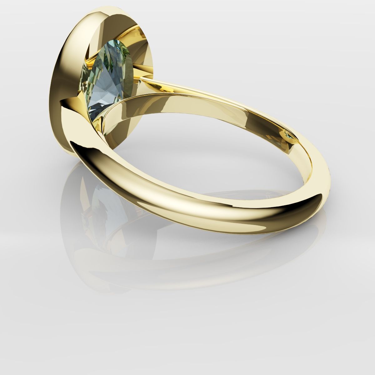Unique Solitaire Aquamarine Engagement Ring