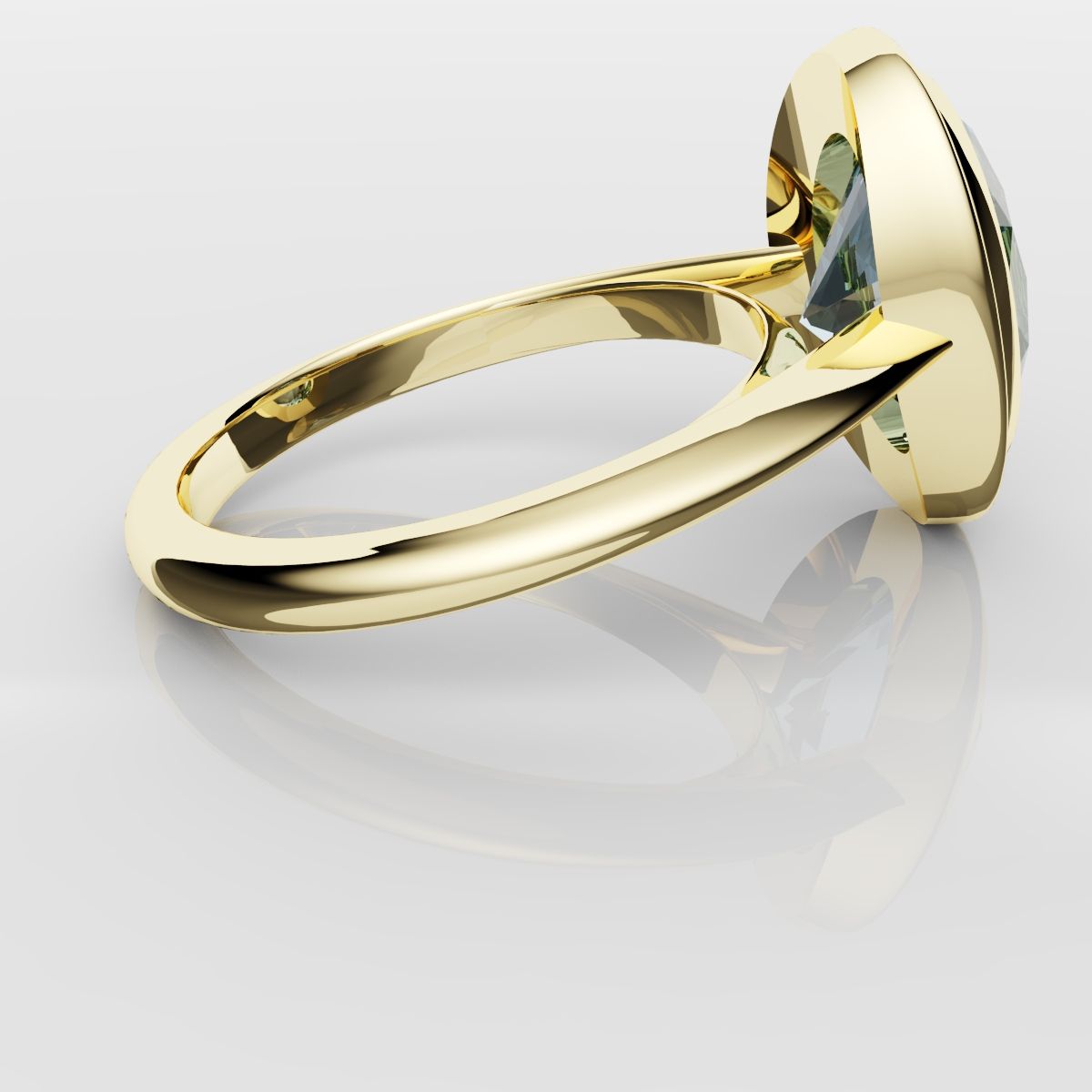 Unique Solitaire Aquamarine Engagement Ring